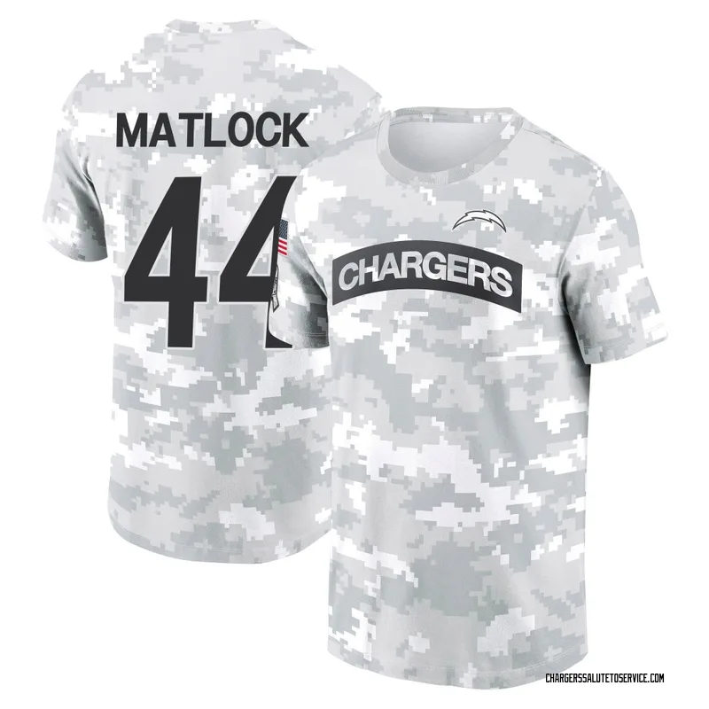 Men's Scott Matlock Los Angeles Chargers Camo Arctic 2024 Salute to Service Performance T-Shirt