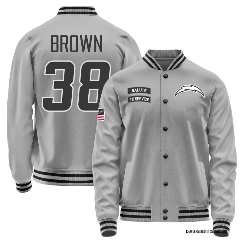 Men's Sincere Brown Los Angeles Chargers Gray Salute to Service Performance Jacket