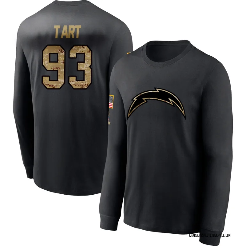 Men's Teair Tart Los Angeles Chargers Black 2020 Salute To Service Sideline Performance Long Sleeve T-Shirt