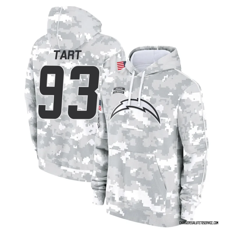 Men's Teair Tart Los Angeles Chargers Camo Arctic 2024 Salute to Service Club Fleece Pullover Hoodie