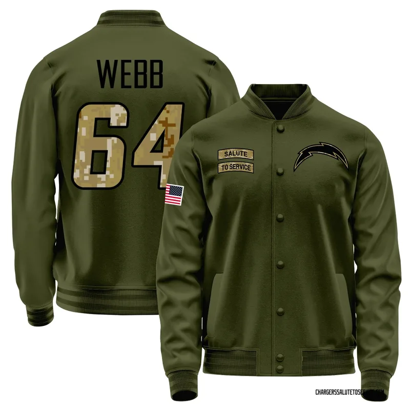 Men's Terry Webb Los Angeles Chargers Olive Salute to Service Sideline Performance Jacket