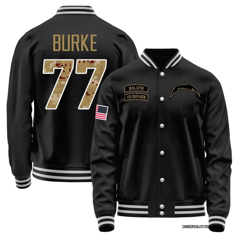 Men's Travis Burke Los Angeles Chargers Black Salute to Service Sideline Performance Jacket
