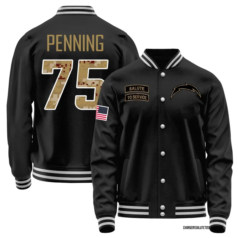 Men's Trevor Penning Los Angeles Chargers Black Salute to Service Sideline Performance Jacket