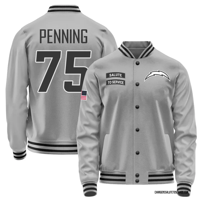 Men's Trevor Penning Los Angeles Chargers Gray Salute to Service Performance Jacket