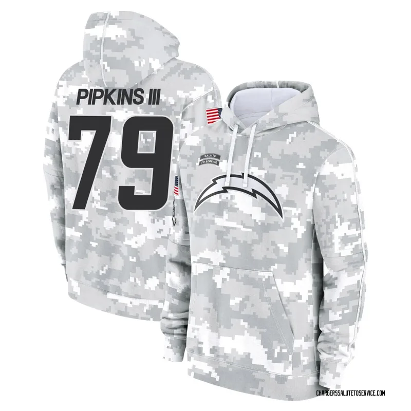 Men's Trey Pipkins III Los Angeles Chargers Camo Arctic 2024 Salute to Service Club Fleece Pullover Hoodie