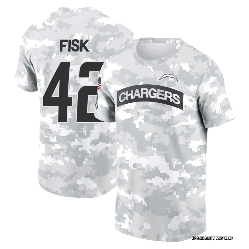 Men's Tucker Fisk Los Angeles Chargers Camo Arctic 2024 Salute to Service Performance T-Shirt