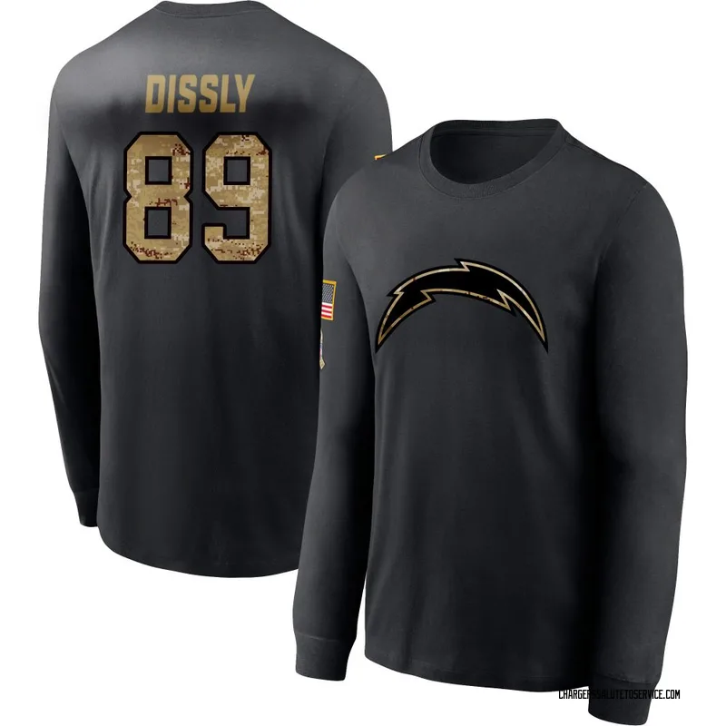 Men's Will Dissly Los Angeles Chargers Black 2020 Salute To Service Sideline Performance Long Sleeve T-Shirt