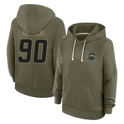 Women's Akheem Mesidor Los Angeles Chargers Olive 2025 Salute to Service Hoodie