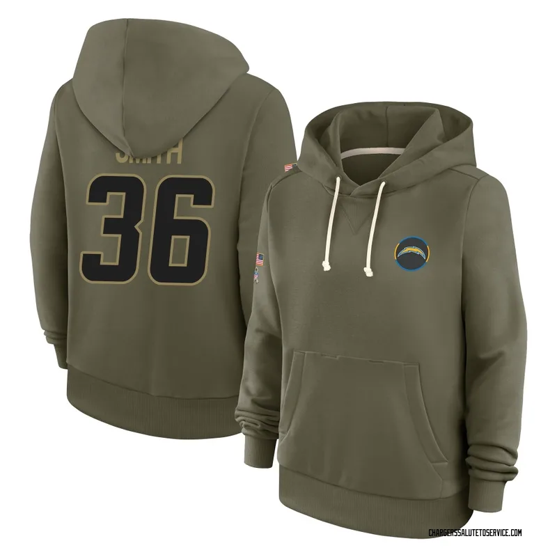 Women's Avery Smith Los Angeles Chargers Olive 2025 Salute to Service Hoodie