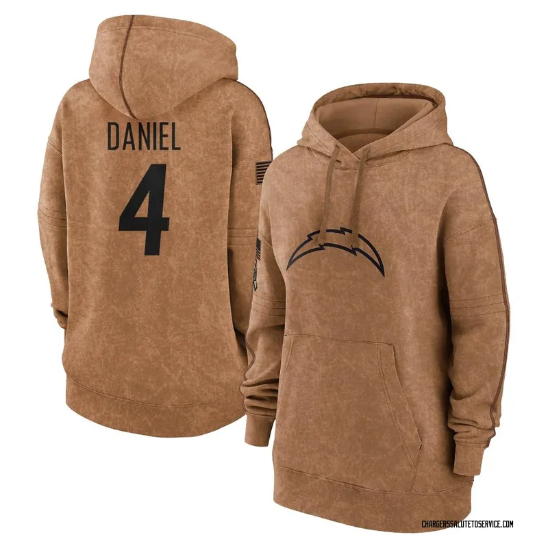 Women's Chase Daniel Los Angeles Chargers Brown 2023 Salute To Service Pullover Hoodie