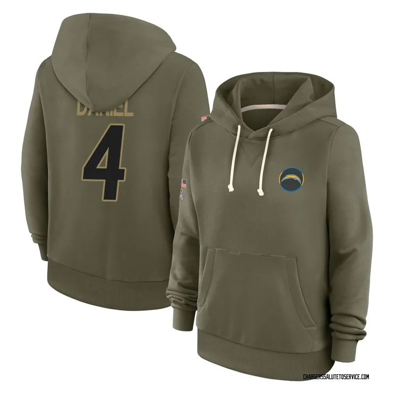 Women's Chase Daniel Los Angeles Chargers Olive 2025 Salute to Service Hoodie