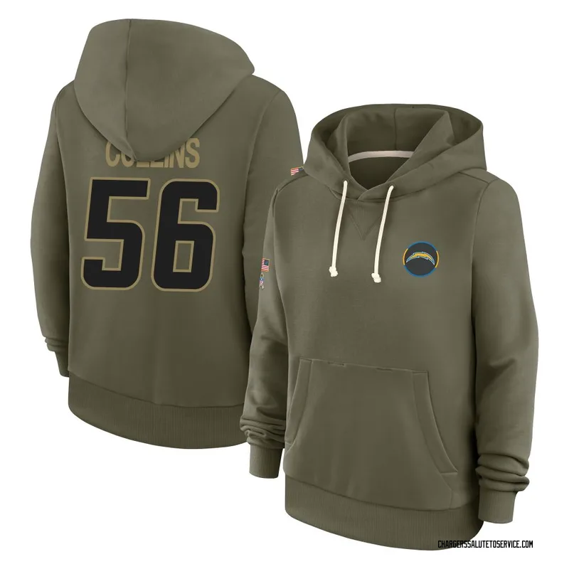 Women's Chris Collins Los Angeles Chargers Olive 2025 Salute to Service Hoodie