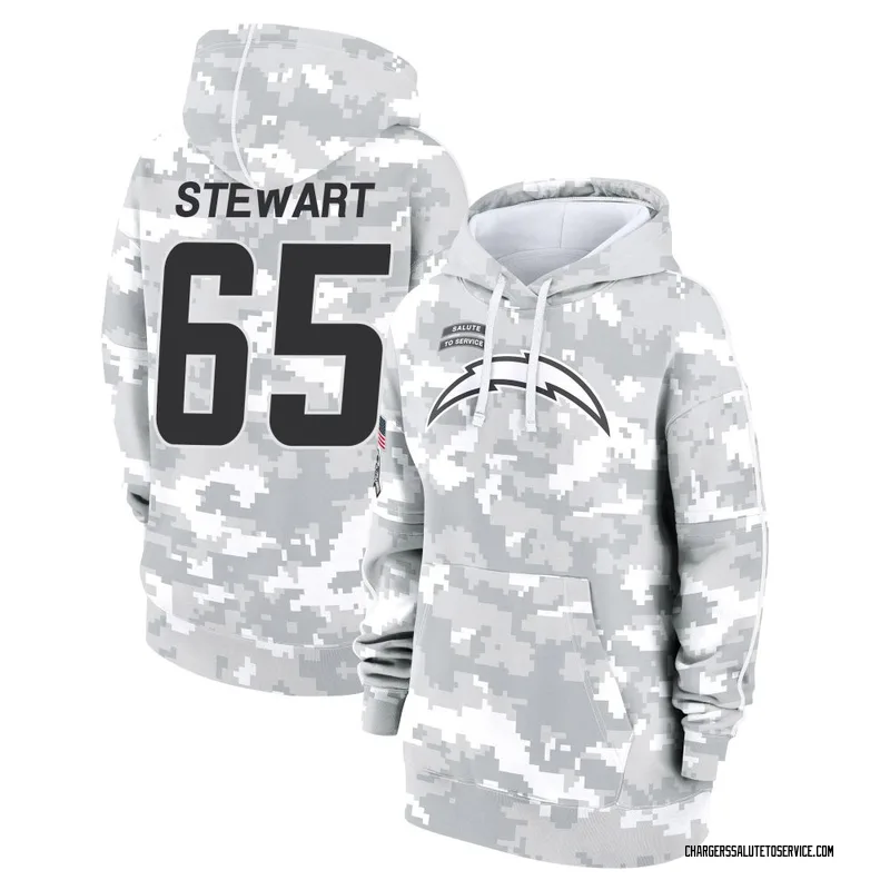Women's Corey Stewart Los Angeles Chargers Camo Arctic 2024 Salute to Service Club Fleece Pullover Hoodie