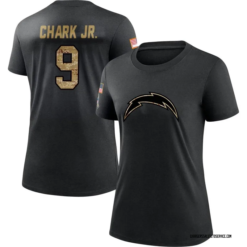 Women's DJ Chark Jr. Los Angeles Chargers Black 2020 Salute To Service Performance T-Shirt