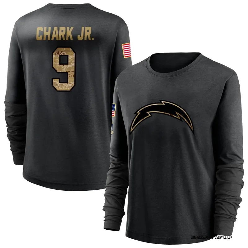Women's DJ Chark Jr. Los Angeles Chargers Black 2020 Salute To Service Sideline Performance Long Sleeve T-Shirt