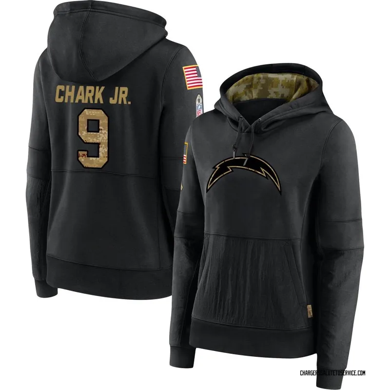 Women's DJ Chark Jr. Los Angeles Chargers Black 2020 Salute to Service Sideline Performance Pullover Hoodie