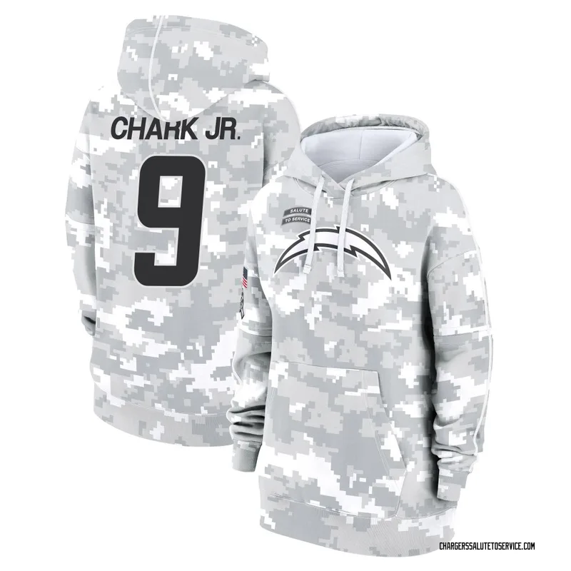 Women's DJ Chark Jr. Los Angeles Chargers Camo Arctic 2024 Salute to Service Club Fleece Pullover Hoodie