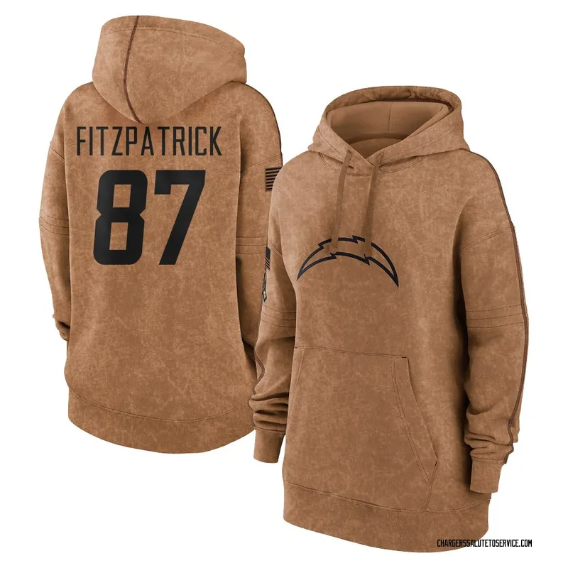 Women's Dez Fitzpatrick Los Angeles Chargers Brown 2023 Salute To Service Pullover Hoodie