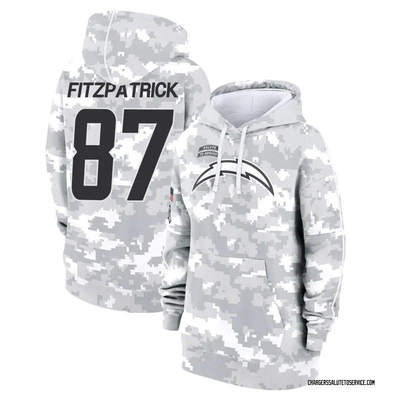 Women's Dez Fitzpatrick Los Angeles Chargers Camo Arctic 2024 Salute to Service Club Fleece Pullover Hoodie