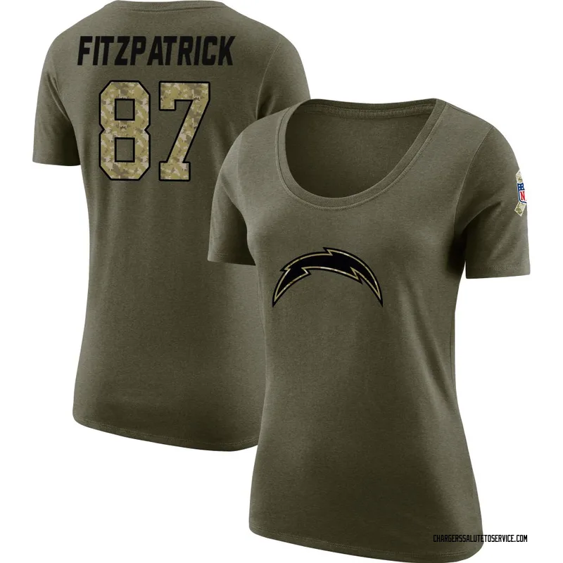 Women's Dez Fitzpatrick Los Angeles Chargers Legend Olive Salute to Service Scoop Neck T-Shirt