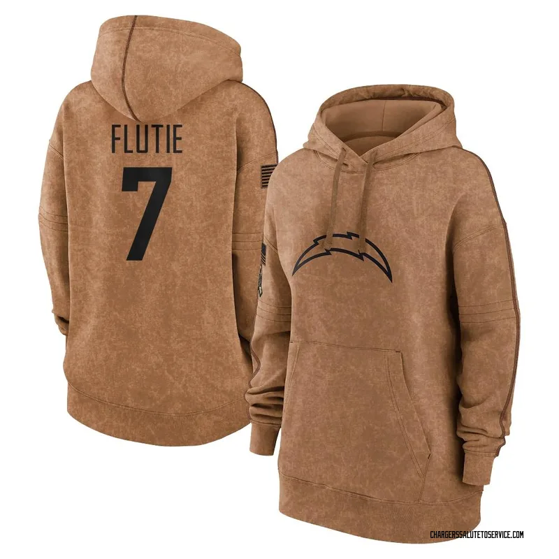 Women's Doug Flutie Los Angeles Chargers Brown 2023 Salute To Service Pullover Hoodie