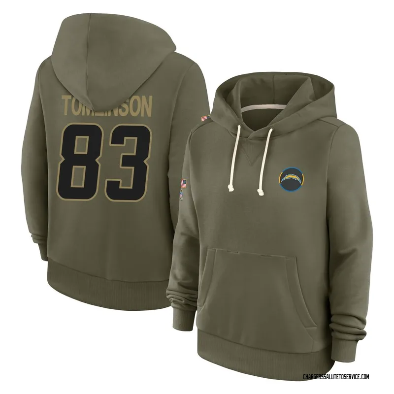 Women's Eric Tomlinson Los Angeles Chargers Olive 2025 Salute to Service Hoodie