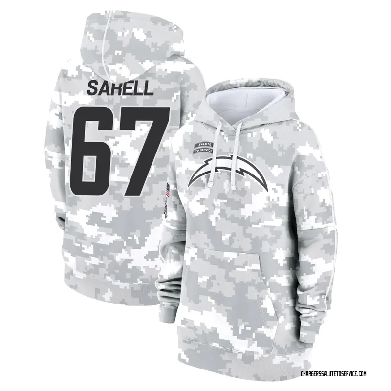 Women's Foster Sarell Los Angeles Chargers Camo Arctic 2024 Salute to Service Club Fleece Pullover Hoodie
