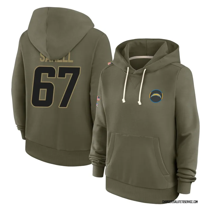 Women's Foster Sarell Los Angeles Chargers Olive 2025 Salute to Service Hoodie