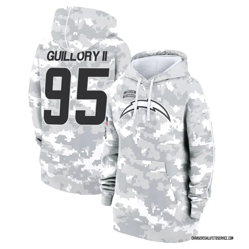 Women's Jacobian Guillory II Los Angeles Chargers Camo Arctic 2024 Salute to Service Club Fleece Pullover Hoodie