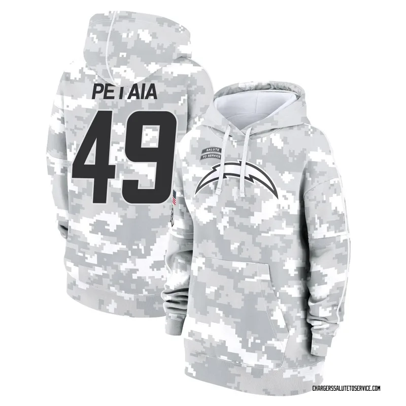 Women's Jordan Petaia Los Angeles Chargers Camo Arctic 2024 Salute to Service Club Fleece Pullover Hoodie