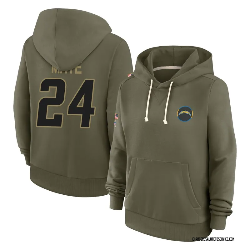 Women's Marcus Maye Los Angeles Chargers Olive 2025 Salute to Service Hoodie
