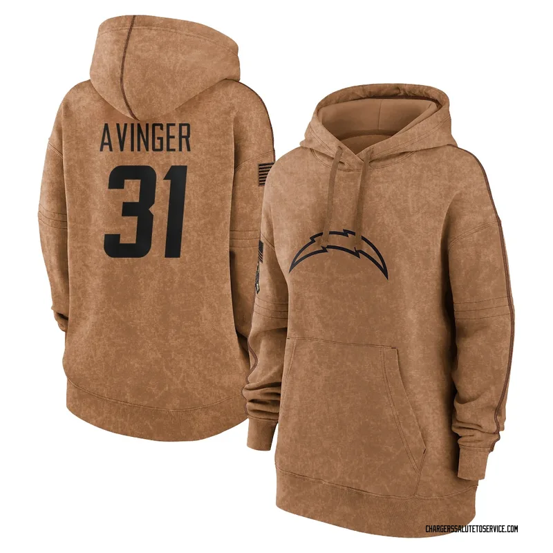 Women's Noah Avinger Los Angeles Chargers Brown 2023 Salute To Service Pullover Hoodie