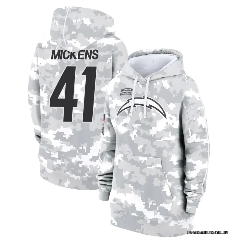 Women's R.J. Mickens Los Angeles Chargers Camo Arctic 2024 Salute to Service Club Fleece Pullover Hoodie