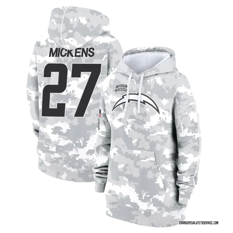 Women's RJ Mickens Los Angeles Chargers Camo Arctic 2024 Salute to Service Club Fleece Pullover Hoodie