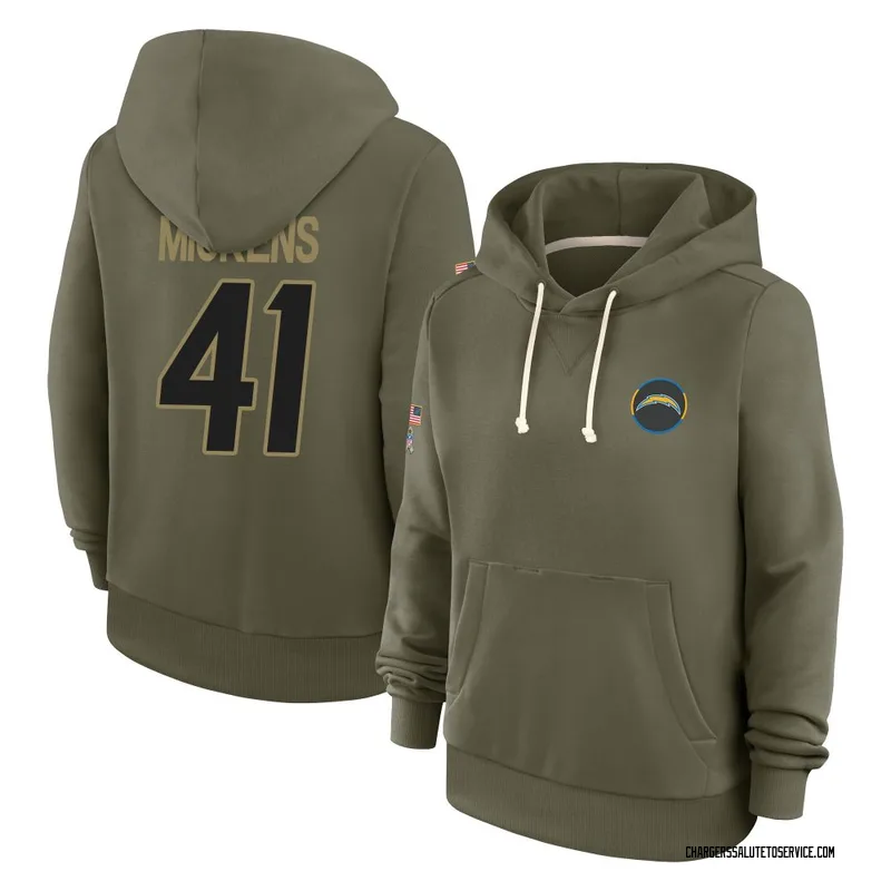 Women's R.J. Mickens Los Angeles Chargers Olive 2025 Salute to Service Hoodie
