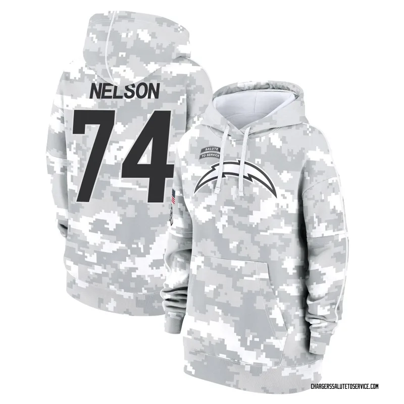 Women's Ryan Nelson Los Angeles Chargers Camo Arctic 2024 Salute to Service Club Fleece Pullover Hoodie