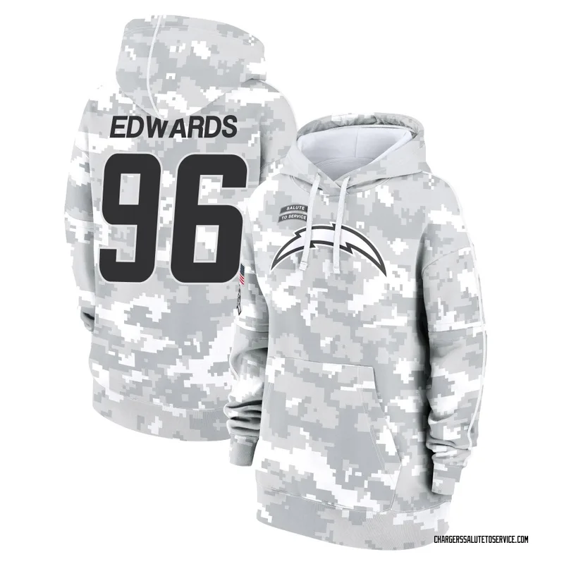 Women's TeRah Edwards Los Angeles Chargers Camo Arctic 2024 Salute to Service Club Fleece Pullover Hoodie