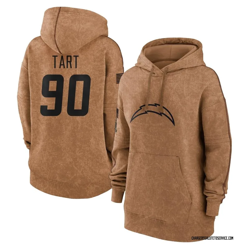Women's Teair Tart Los Angeles Chargers Brown 2023 Salute To Service Pullover Hoodie