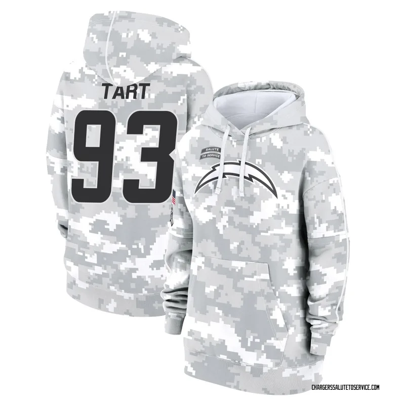 Women's Teair Tart Los Angeles Chargers Camo Arctic 2024 Salute to Service Club Fleece Pullover Hoodie