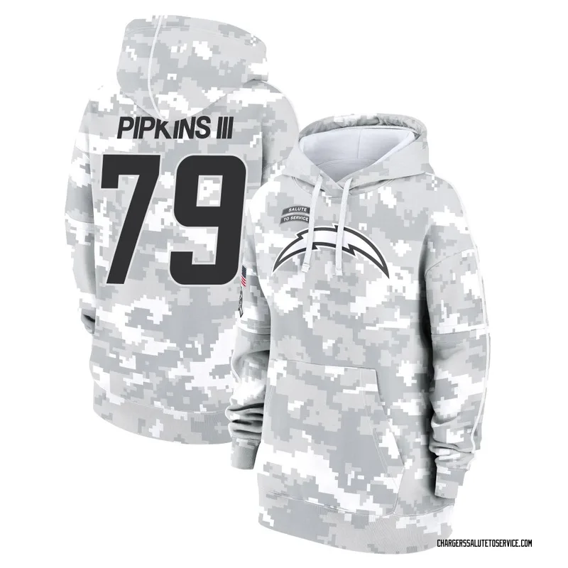 Women's Trey Pipkins III Los Angeles Chargers Camo Arctic 2024 Salute to Service Club Fleece Pullover Hoodie
