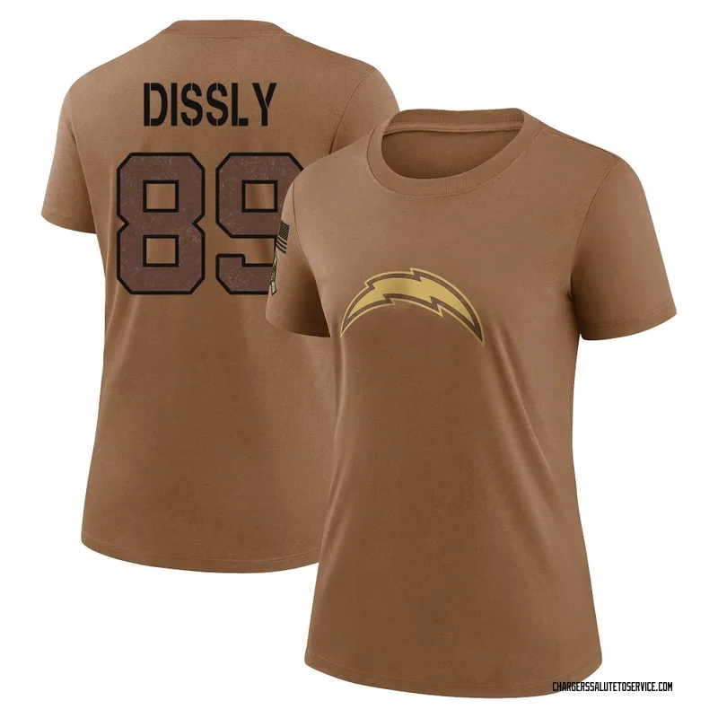 Women's Will Dissly Los Angeles Chargers Legend Brown 2023 Salute To Service Performance T-Shirt
