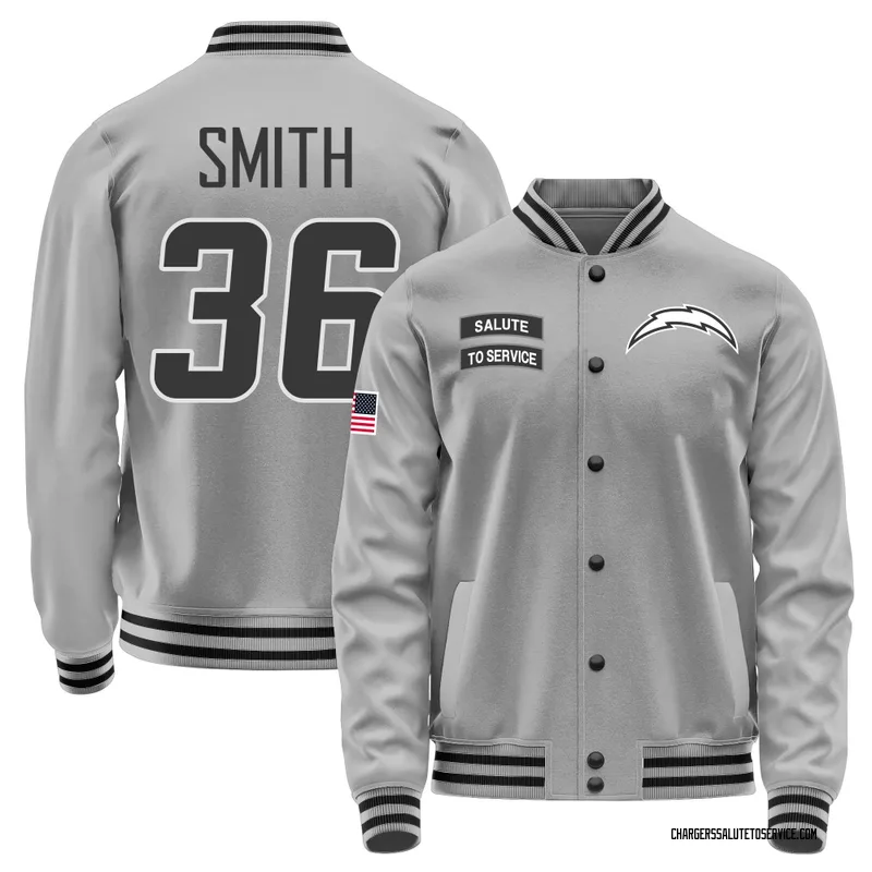 Youth Avery Smith Los Angeles Chargers Gray Salute to Service Performance Jacket