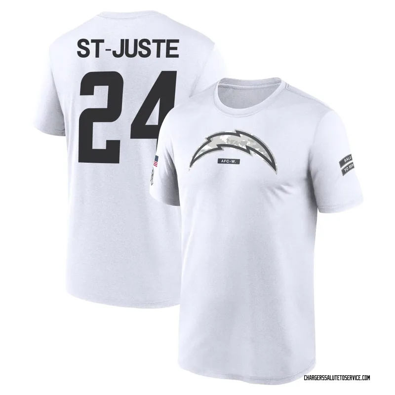 Youth Benjamin St-Juste Los Angeles Chargers Legend White 2024 Salute to Service Performance T-Shirt