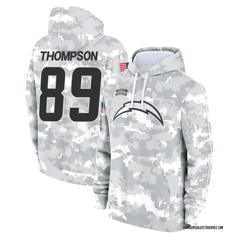 Youth Brenen Thompson Los Angeles Chargers Camo Arctic 2024 Salute to Service Club Fleece Pullover Hoodie