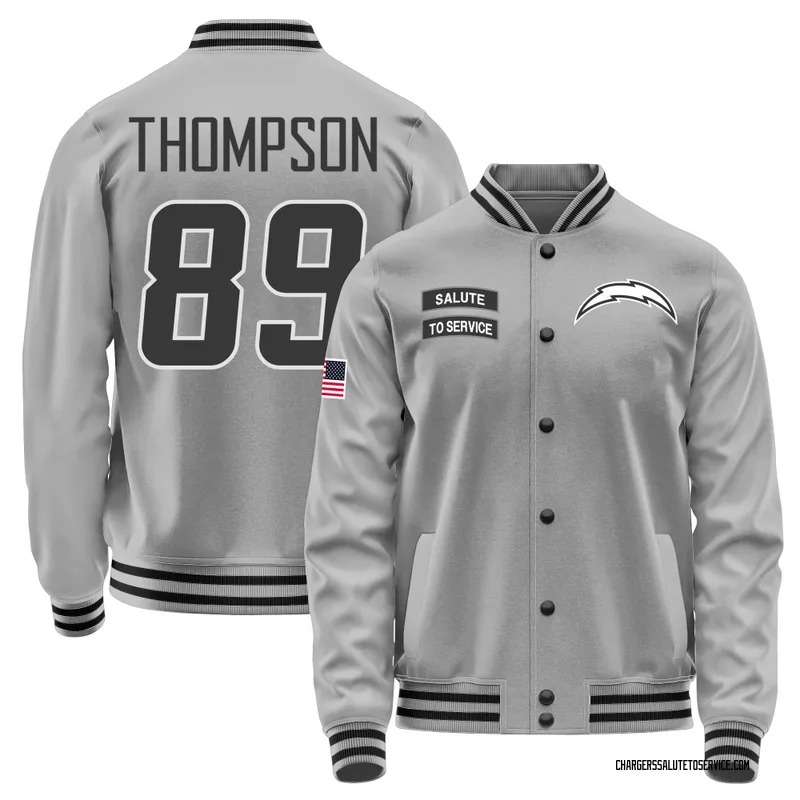 Youth Brenen Thompson Los Angeles Chargers Gray Salute to Service Performance Jacket