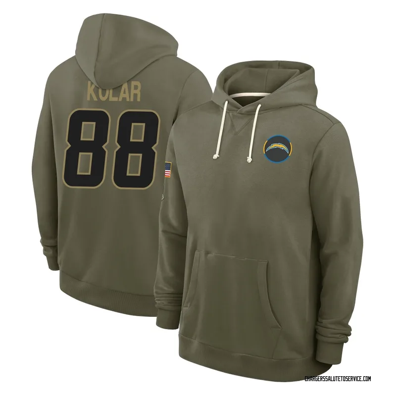 Youth Charlie Kolar Los Angeles Chargers Olive 2025 Salute to Service Hoodie