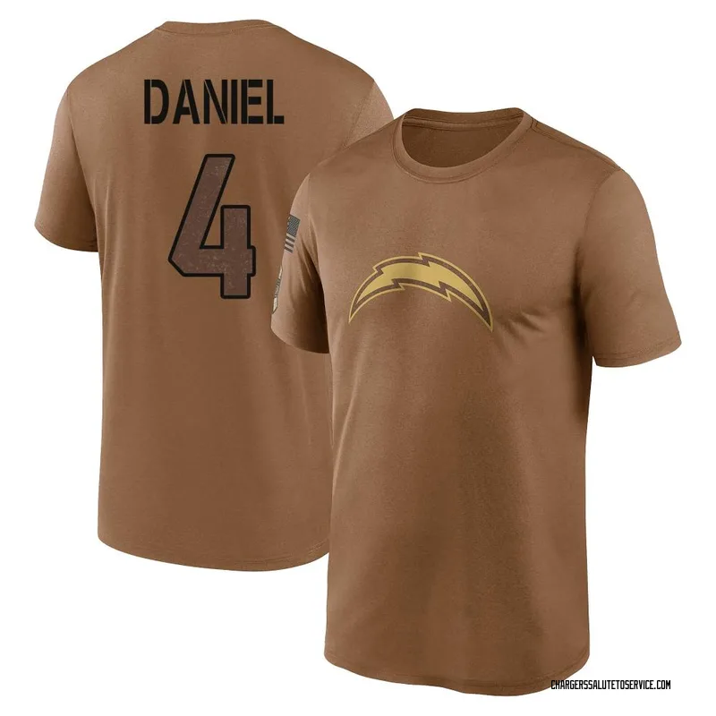 Youth Chase Daniel Los Angeles Chargers Legend Brown 2023 Salute To Service Performance T-Shirt
