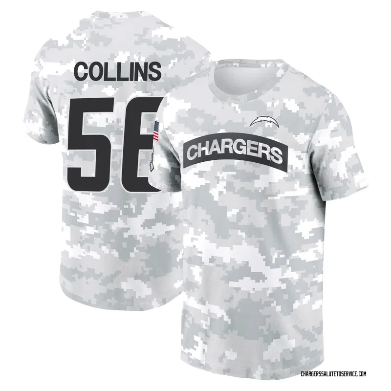 Youth Chris Collins Los Angeles Chargers Camo Arctic 2024 Salute to Service Performance T-Shirt