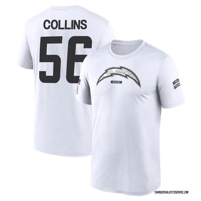 Youth Chris Collins Los Angeles Chargers Legend White 2024 Salute to Service Performance T-Shirt