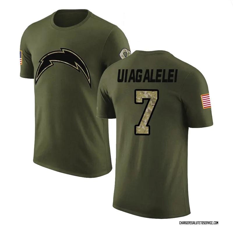 Youth DJ Uiagalelei Los Angeles Chargers Legend Olive Salute to Service T-Shirt